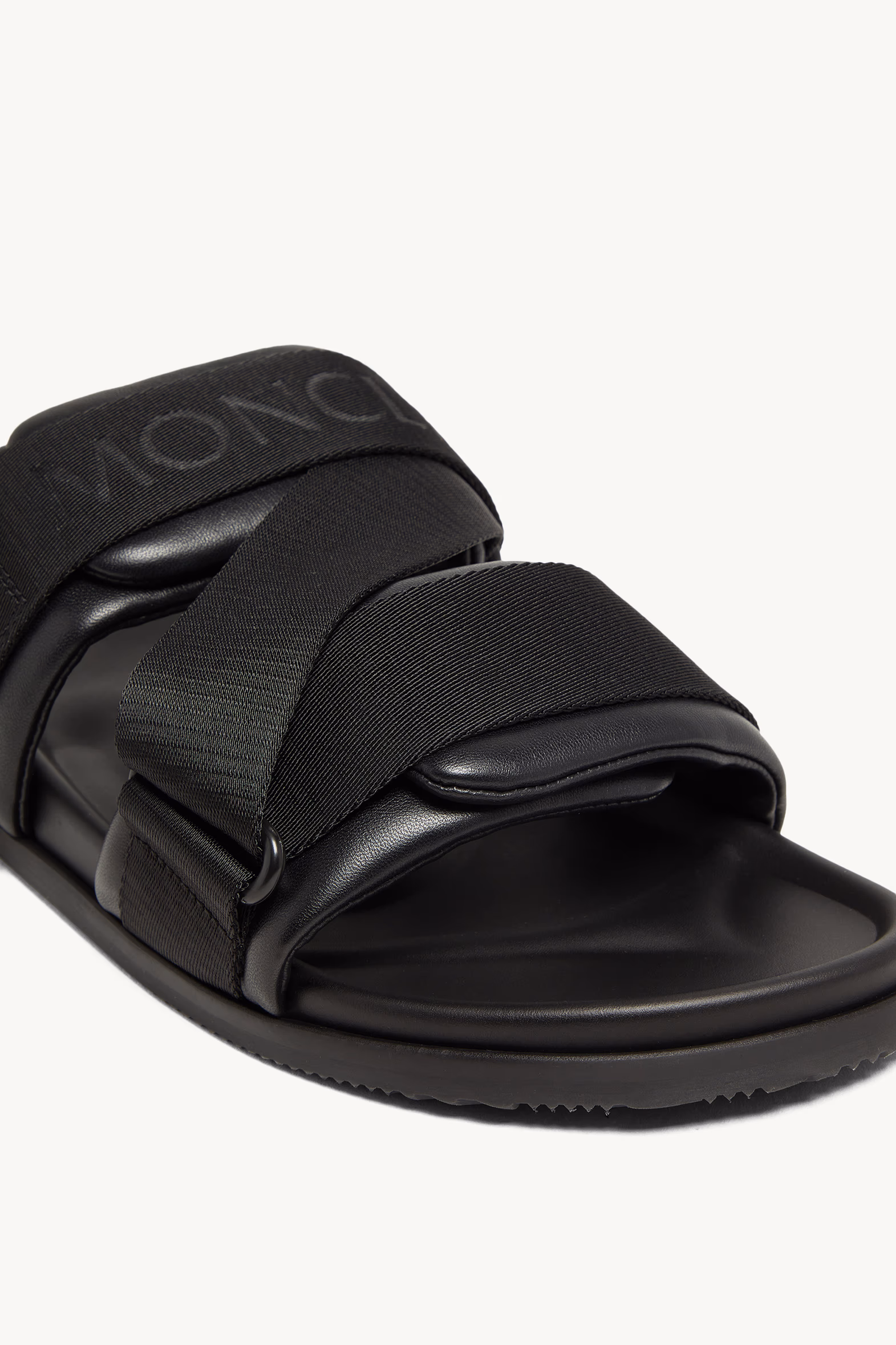 Mon Summer Nappa Leather Slides Men Black Moncler 2